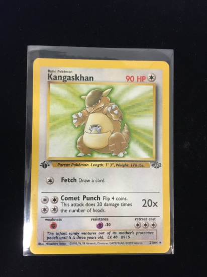 Pokemon Kangaskhan 21/64 Jungle 1st Edition Rare Card