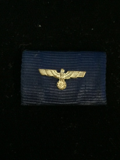 Vintage World War II Germany Nazi German Eagle and Swastika pin on blue backing - Original