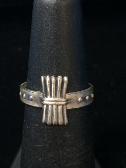 Vintage Deco Style Hallmarked Sterling Silver Ring