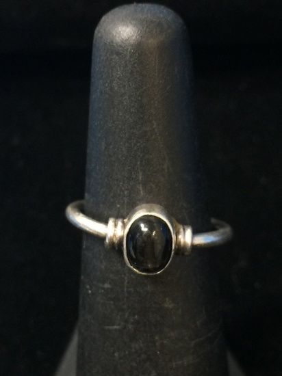 Black Tiger's Eye Sterling Silver Ring - Size 5.5