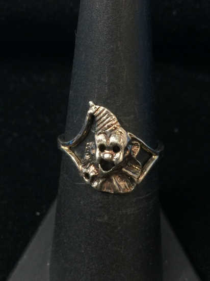 Sterling Silver Clown Ring - Size 7