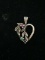 Ruby, Sapphire, & Emerald Sterling Silver Heart Pendant