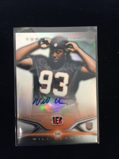 2014 Topps Platinum Refractor Will Clarke Bengals Rookie Autograph