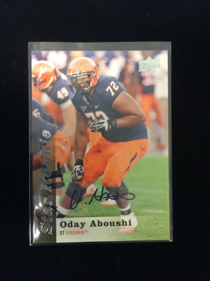2013 Upper Deck Star Rookie Oday Aboushi Rookie Autograph Seahawks Virginia