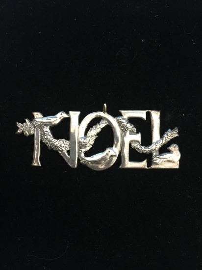 Vintage Sterling Silver Noel Christmas Ornament