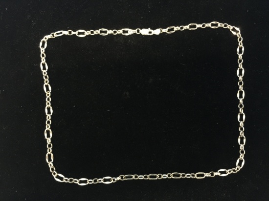 18" Wide Link Sterling Silver Chain Necklace