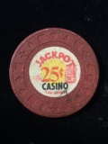Jackpot Casino 25 Cents Poker Gaming Chip