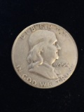 1954-S United States Franklin Half Dollar - 90% Silver Coin