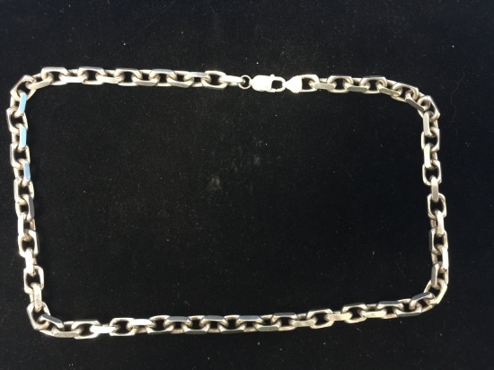 Heavy 20" Sterling Silver Chain Link Necklace - 68 Grams