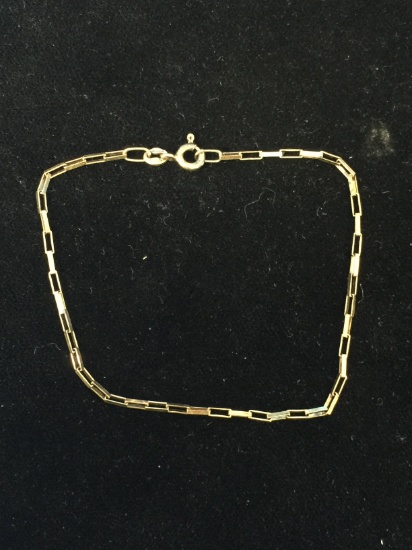 Gold Tone 7" Sterling Silver Chain Link Bracelet