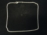 Sterling Silver Bead Necklace - 18