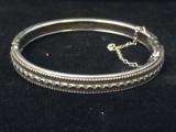 Rare Whiting & Davis Sterling Silver Bangle Cuff Bracelet