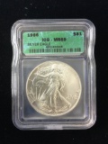 1986 ICG MS69 RARE American Silver Eagle 1 Ounce .999 Fine Silver Bullion Coin