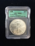 1996 ICG MS69 RARE American Silver Eagle 1 Ounce .999 Fine Silver Bullion Coin