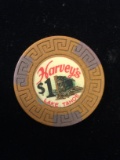 Harvey's Casino $1 Poker Gaming Chip
