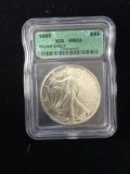 1990 ICG MS69 RARE American Silver Eagle 1 Ounce .999 Fine Silver Bullion Coin
