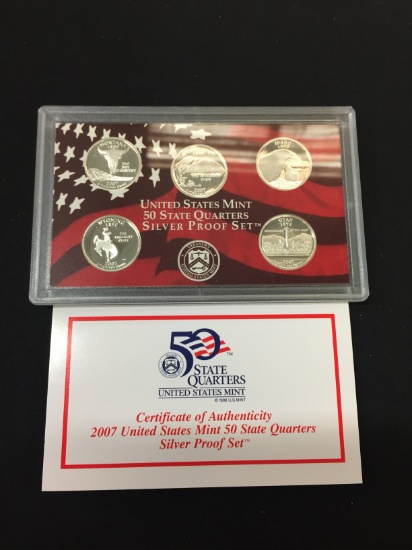 2007 United States Mint 50 State Quarters Silver Proof Set