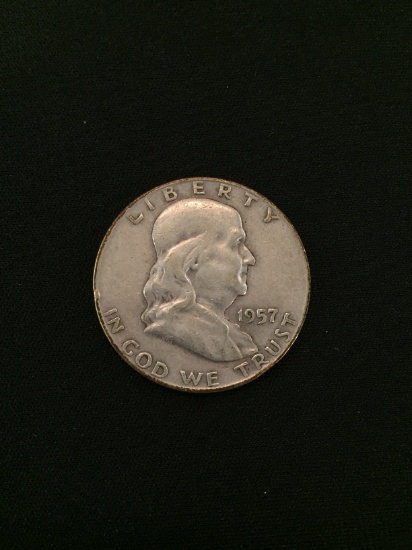 1957-D United States Franklin Half Dollar - 90% Silver Coin