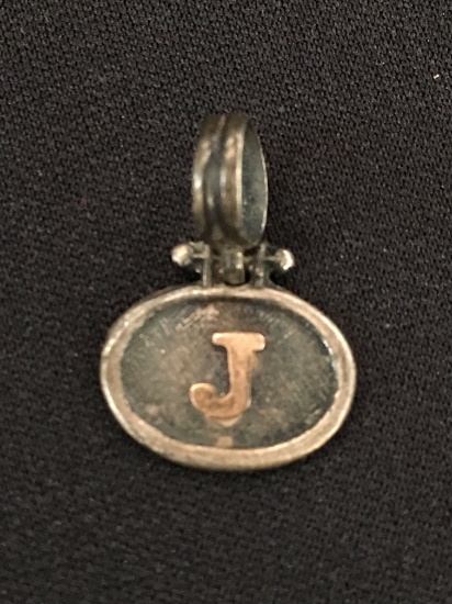 Sterling Silver & 18K Gold "J" Initial Pendant