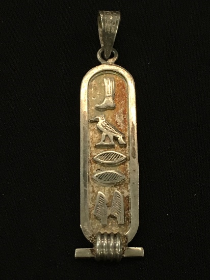Egyptian Tablet Sterling Silver Pendant