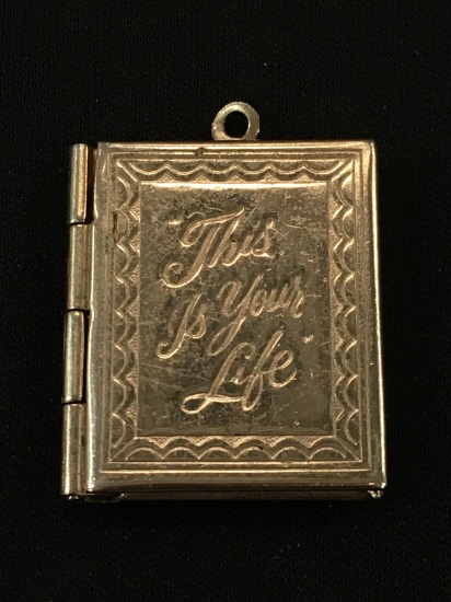 Vintage "This is your Life" Sterling Silver Book Locket