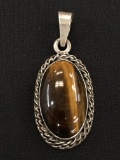 Old Pawn Sterling Silver & Tiger's Eye Pendant