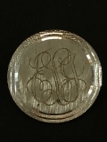 Monogrammed Sterling Silver Brooch Pin