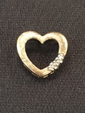 Heart Sterling Silver & Diamond Pendant