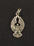 Carved Pheonix Small Sterling Silver Pendant