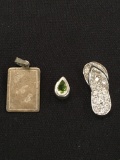 3 Sterling Silver Pendants