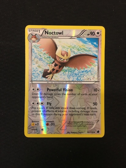 Pokemon Noctowl Reverse Holo Card 92/116