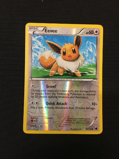 Pokemon Eevee Reverse Holo Card 89/116