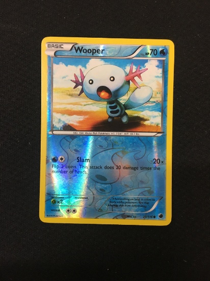 Pokemon Wooper Reverse Holo Card 21/116