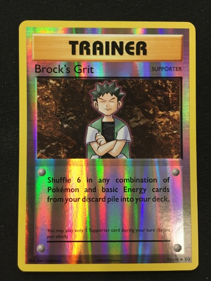 Pokemon Trainer Brock's Grit Reverse Holo Card 74/108
