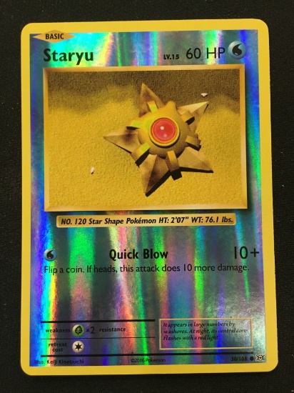 Pokemon Staryu Reverse Holo Card 30/108