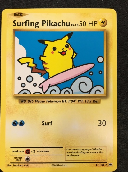 Pokemon Surfing Pikachu Promo Card 111/108