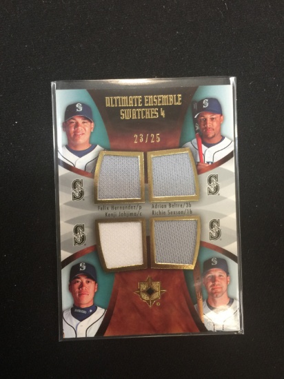 2007 Ultimate Collection Mariners Quad Jersey Card - Adrian Beltre /25 - RARE