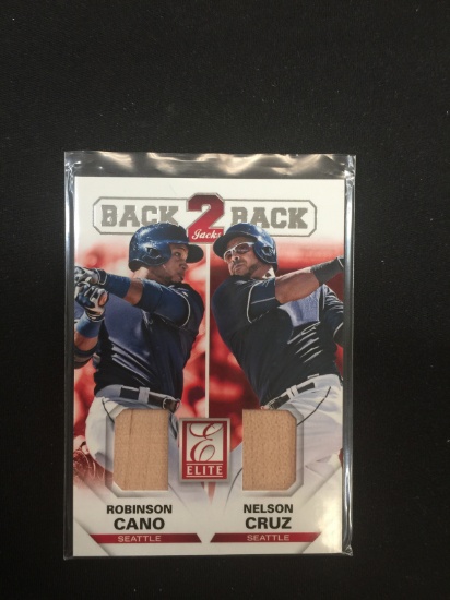 2015 Elite Back 2 Back Jacks Robinson Cano & Nelson Cruz Dual Game Used Bat Card