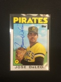 1986 Topps Jose DeLeon Pirates Signed Autograph Card