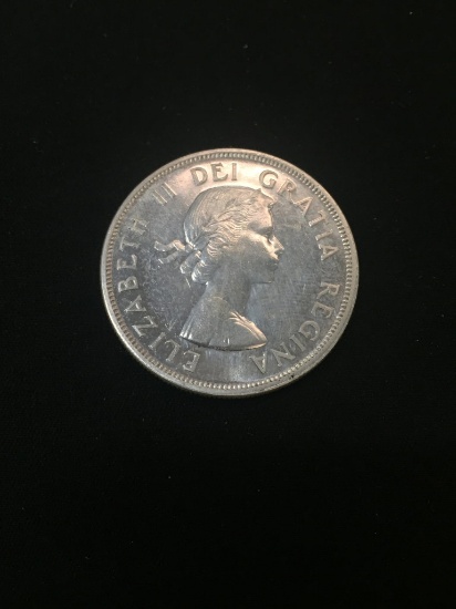 1962 Canada $1 Silver Dollar - 80% Silver Canadian Coin