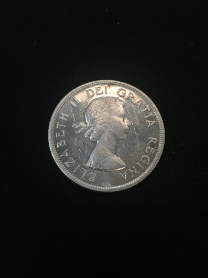1960 Canada $1 Silver Dollar - 80% Silver Canadian Coin