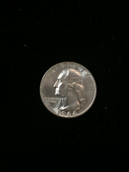 1964-United States Washington Quarter - 90% Silver Coin BU Condition