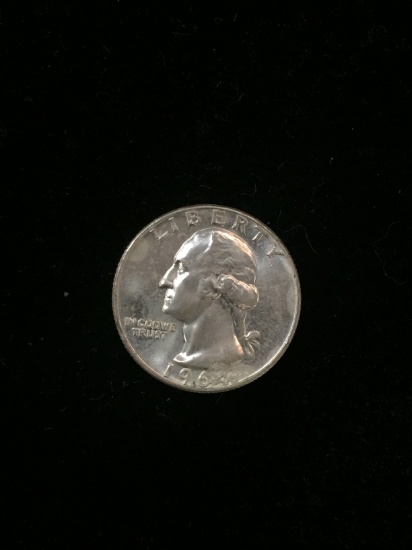 1964-United States Washington Quarter - 90% Silver Coin BU Condition