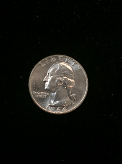 1964-United States Washington Quarter - 90% Silver Coin BU Condition