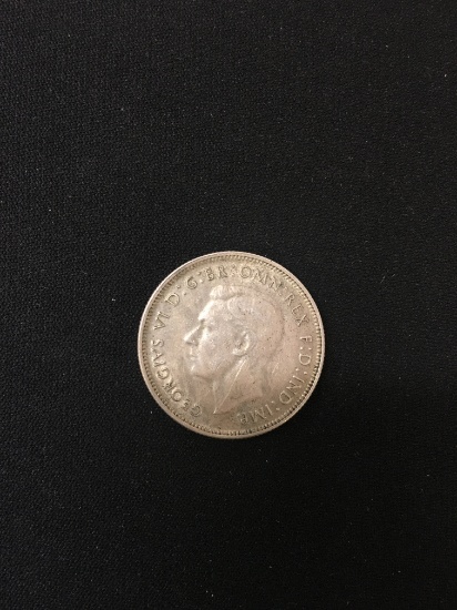 1943 Australia 1 Florin Silver Foreign Coin - 92.5% Silver Coin - .3363 ASW
