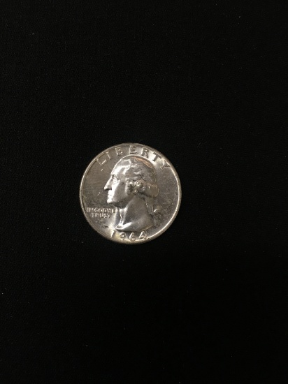 1964-United States Washington Quarter - 90% Silver Coin BU Condition