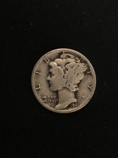 1941-United States Mercury Dime - 90% Silver Coin