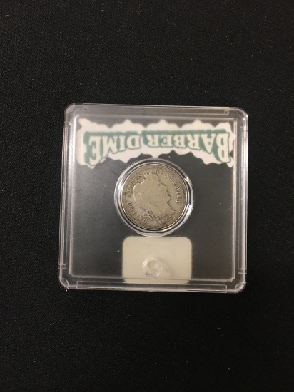1907 United States Barber Silver Dime - 90% Silver Coin