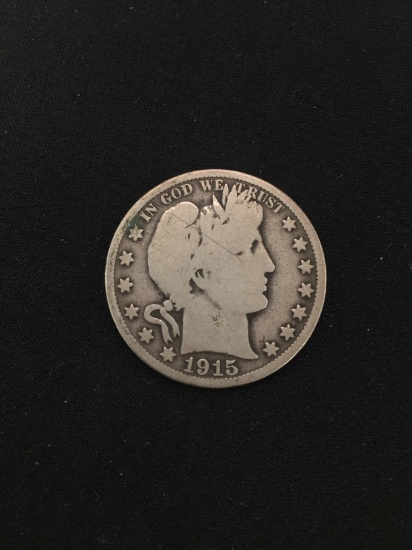 1915-D United States Barber Silver Half Dollar - 90% Silver Coin