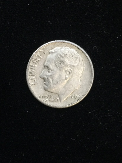 1964-D United States Roosevelt Dime - 90% Silver Coin